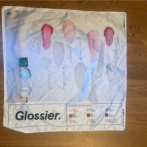 Glossier White Scarf with Colorful Swatches